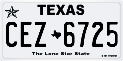 TX license plate CEZ6725