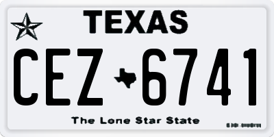 TX license plate CEZ6741