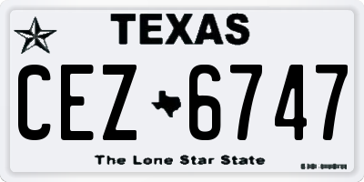 TX license plate CEZ6747