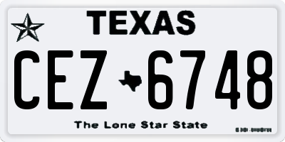 TX license plate CEZ6748
