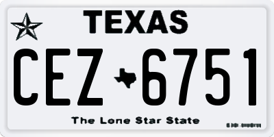 TX license plate CEZ6751