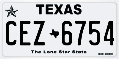 TX license plate CEZ6754