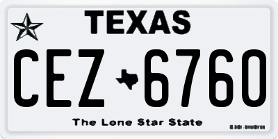 TX license plate CEZ6760