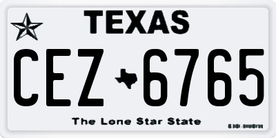 TX license plate CEZ6765
