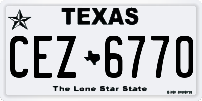 TX license plate CEZ6770