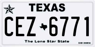 TX license plate CEZ6771