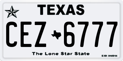 TX license plate CEZ6777