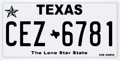 TX license plate CEZ6781