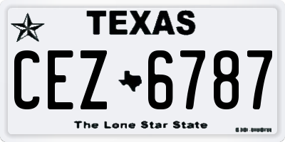 TX license plate CEZ6787