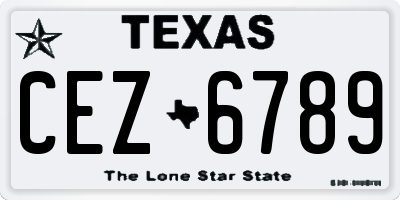 TX license plate CEZ6789