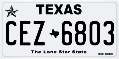 TX license plate CEZ6803