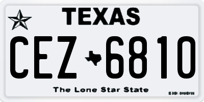 TX license plate CEZ6810