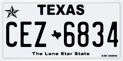 TX license plate CEZ6834