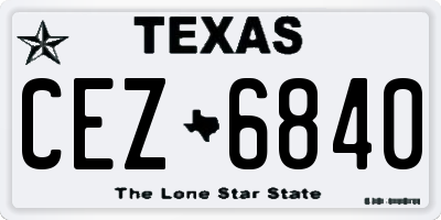 TX license plate CEZ6840