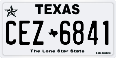 TX license plate CEZ6841