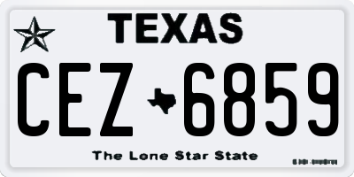 TX license plate CEZ6859