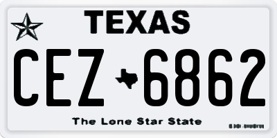 TX license plate CEZ6862