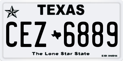 TX license plate CEZ6889