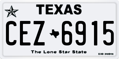 TX license plate CEZ6915