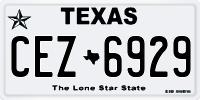 TX license plate CEZ6929