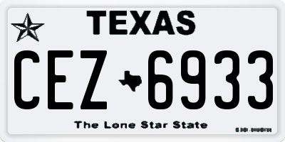 TX license plate CEZ6933