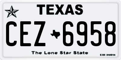 TX license plate CEZ6958