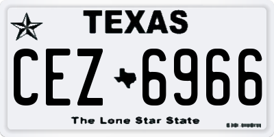 TX license plate CEZ6966