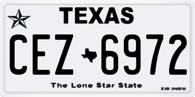 TX license plate CEZ6972