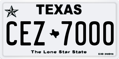 TX license plate CEZ7000