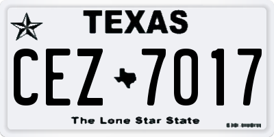 TX license plate CEZ7017