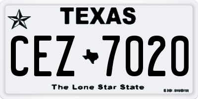 TX license plate CEZ7020