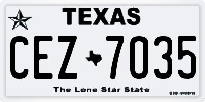 TX license plate CEZ7035