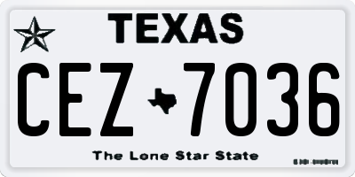 TX license plate CEZ7036