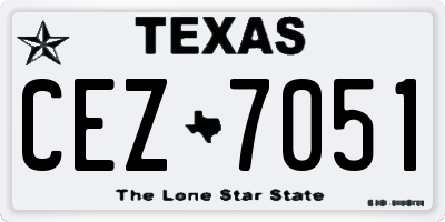 TX license plate CEZ7051