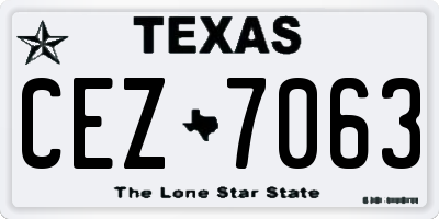TX license plate CEZ7063