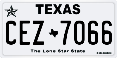 TX license plate CEZ7066