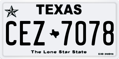 TX license plate CEZ7078