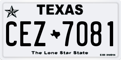 TX license plate CEZ7081