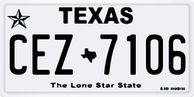 TX license plate CEZ7106