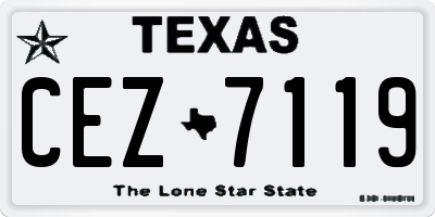 TX license plate CEZ7119