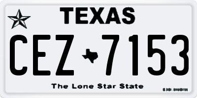 TX license plate CEZ7153