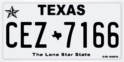 TX license plate CEZ7166
