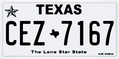 TX license plate CEZ7167