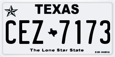TX license plate CEZ7173