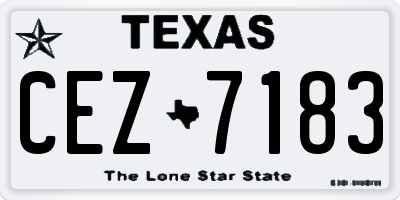 TX license plate CEZ7183