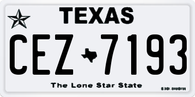 TX license plate CEZ7193
