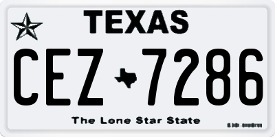 TX license plate CEZ7286