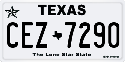 TX license plate CEZ7290