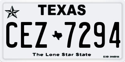 TX license plate CEZ7294