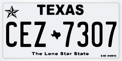 TX license plate CEZ7307